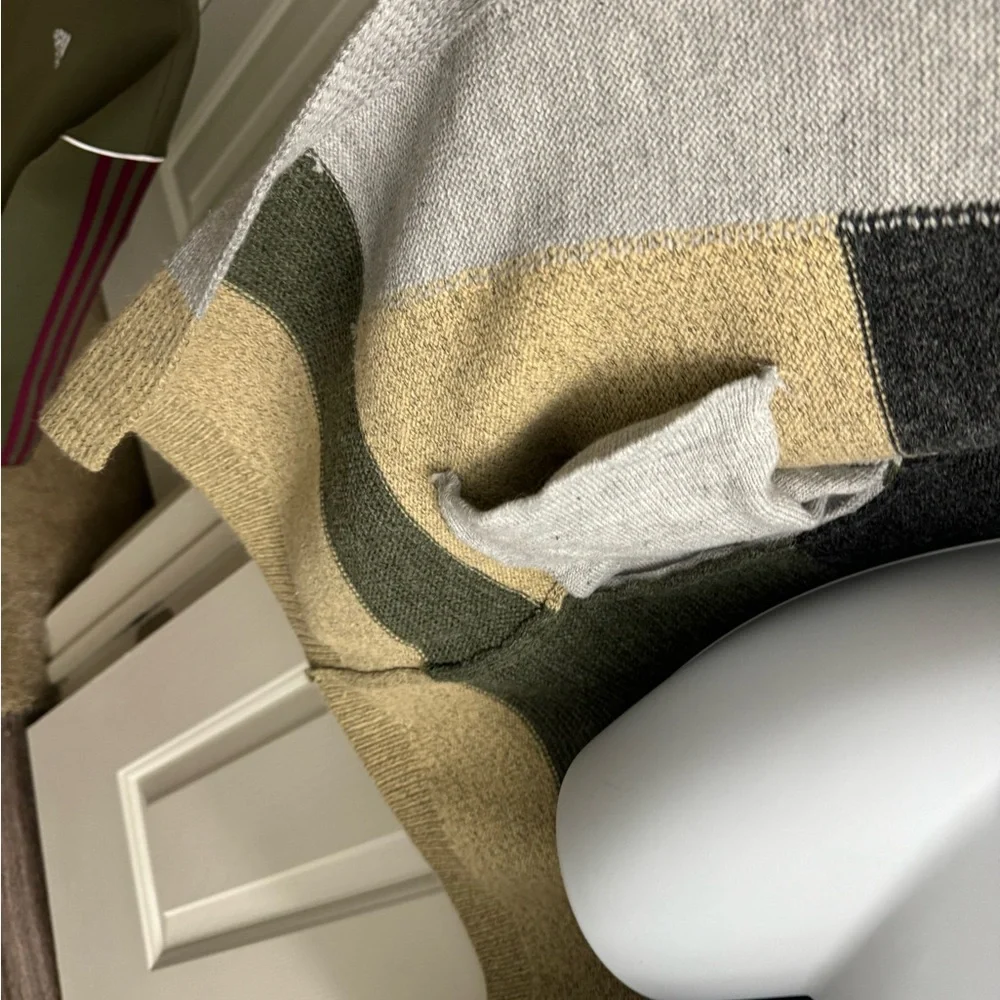 Davi & Dani Think Color Block 3/4 Length Sleeve Cardigan S Small